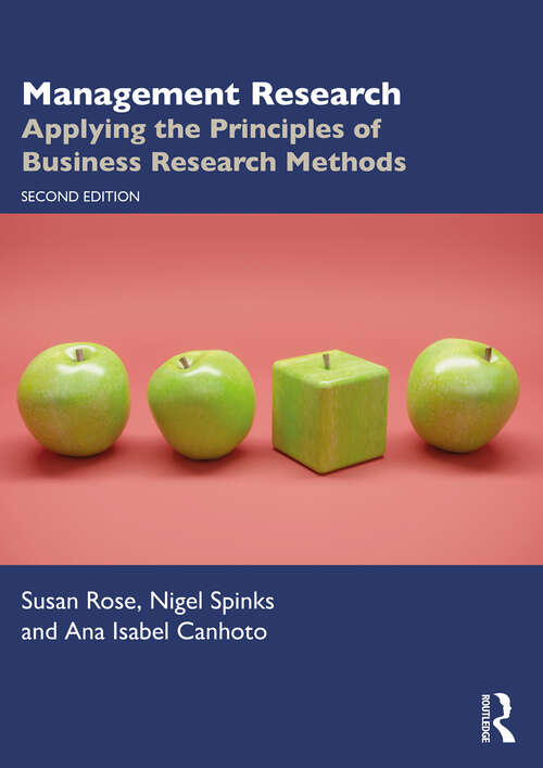 Book cover of Management Research: Applying the Principles of Business Research Methods
