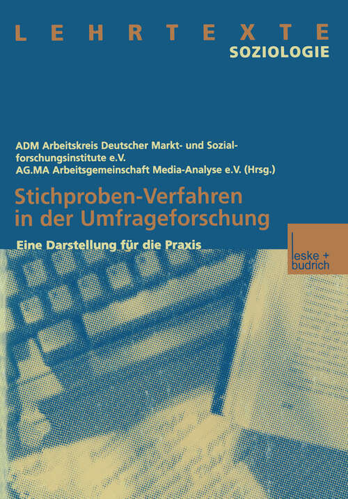 Book cover of Stichproben-Verfahren in der Umfrageforschung: Eine Darstellung für die Praxis (1999)