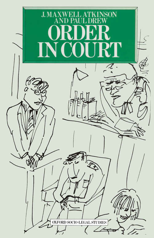Book cover of Order in Court (1st ed. 1979) (Oxford Socio-Legal Studies)