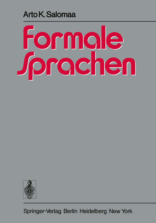 Book cover of Formale Sprachen (1978)