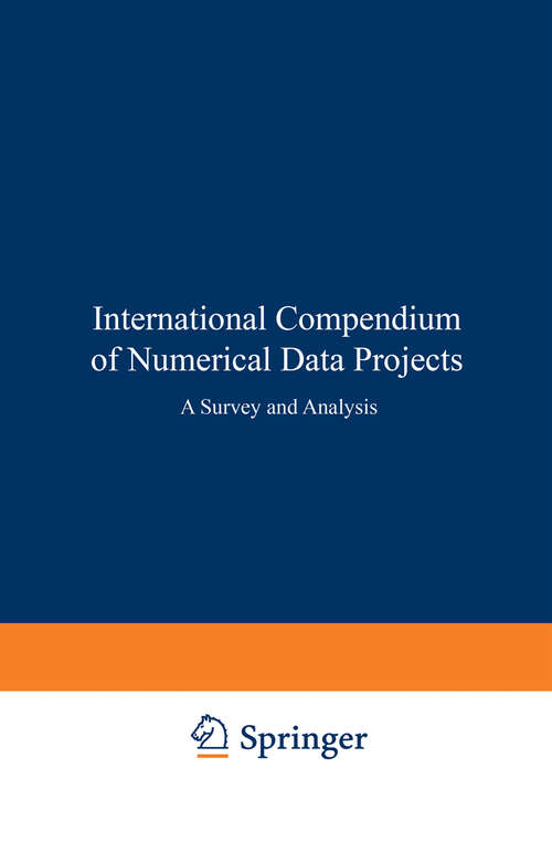 Book cover of International Compendium of Numerical Data Projects: A Survey and Analysis (1969)