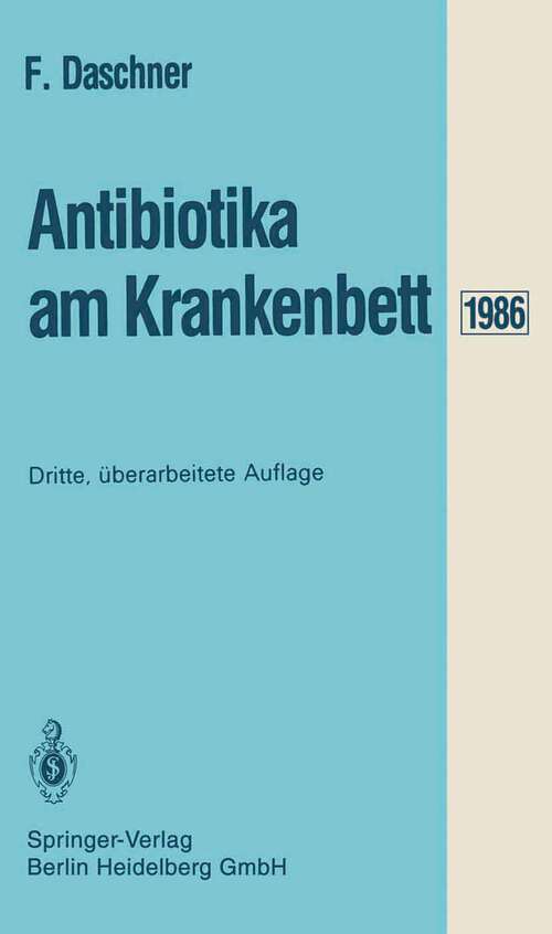 Book cover of Antibiotika am Krankenbett (3. Aufl. 1986)