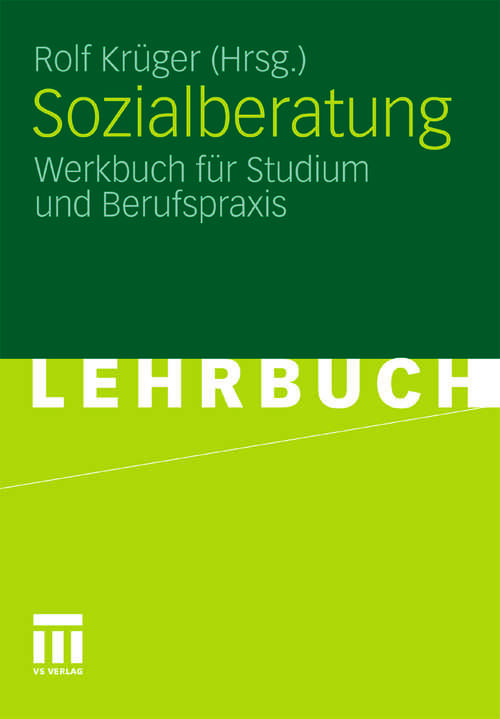 Book cover of Sozialberatung: Werkbuch für Studium und Berufspraxis (2011)