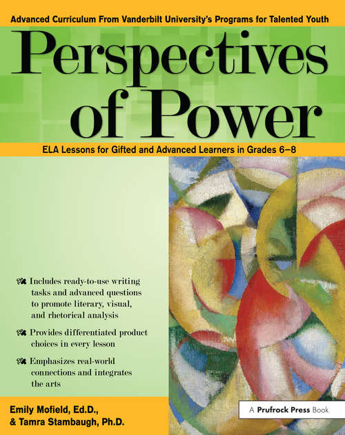 Book cover of Perspectives of Power: ELA Lessons for Gifted and Advanced Learners in Grades 6-8