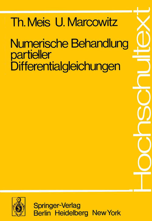 Book cover of Numerische Behandlung partieller Differentialgleichungen (1978) (Hochschultext)