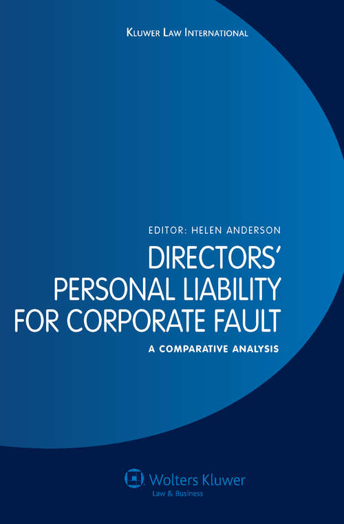 Book cover of Directors' Personal Liability for Corporate Fault: A Comparative Analysis