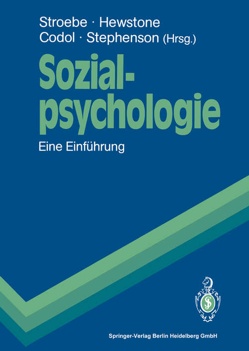 Book cover of Sozialpsychologie: Eine Einführung (1990) (Springer-Lehrbuch)
