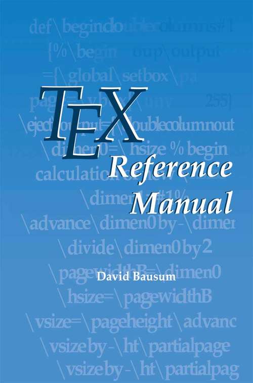 Book cover of TeX Reference Manual (2002)