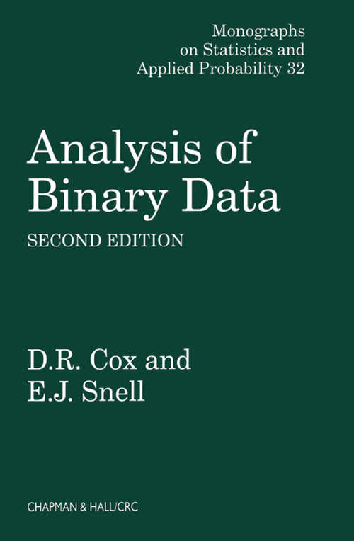 Book cover of Analysis of Binary Data (2)