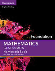 Book cover of GCSE Mathematics for AQA Foundation Homework Book (PDF)