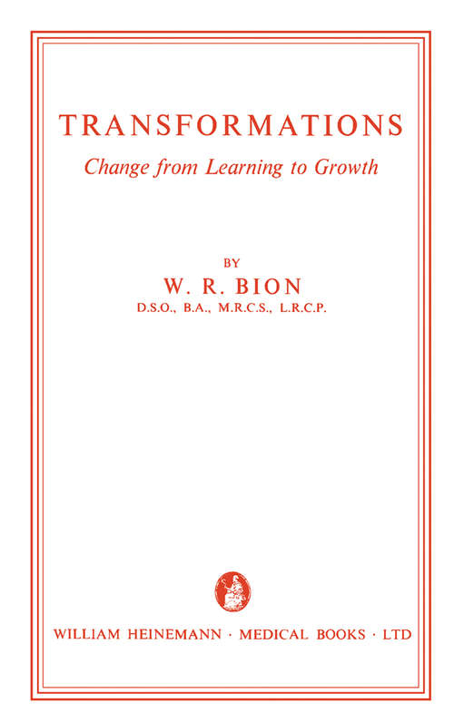 Book cover of Transformations: Change from Learning to Growth