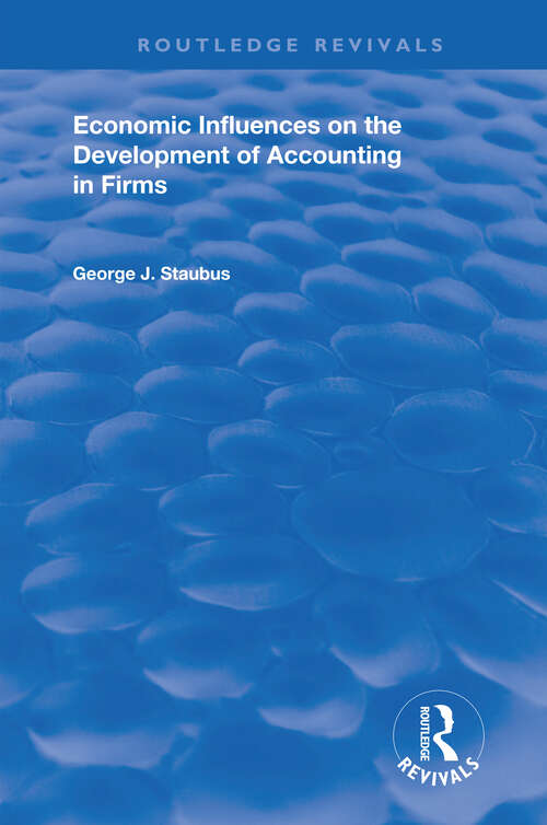 Book cover of Economic Influences on the Development of Accounting in Firms