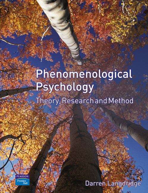 Book cover of Phenomenological Psychology: Theory, Research And Method (PDF)