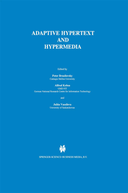 Book cover of Adaptive Hypertext and Hypermedia (1998)