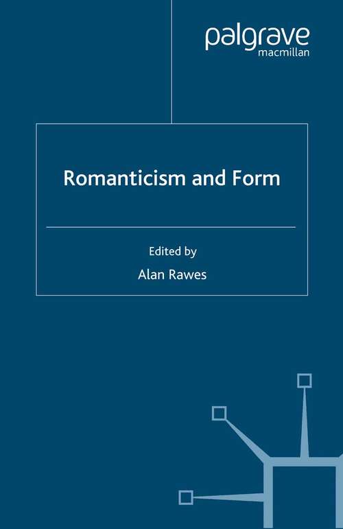 Book cover of Romanticism and Form (2007)