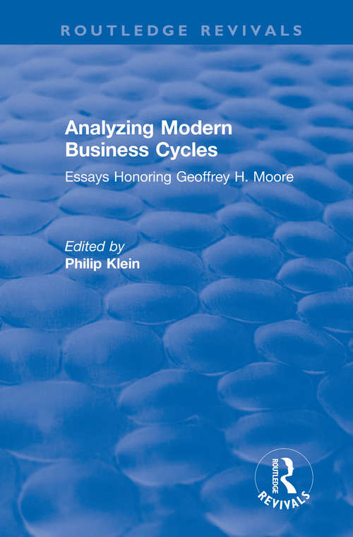 Book cover of Analyzing Modern Business Cycles: Essays Honoring