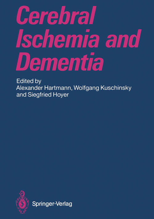 Book cover of Cerebral Ischemia and Dementia (1991)