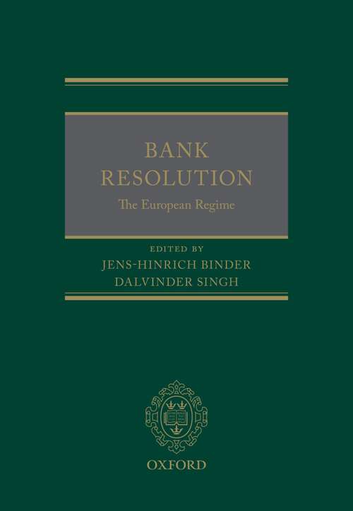 Book cover of Bank Resolution: The European Regime