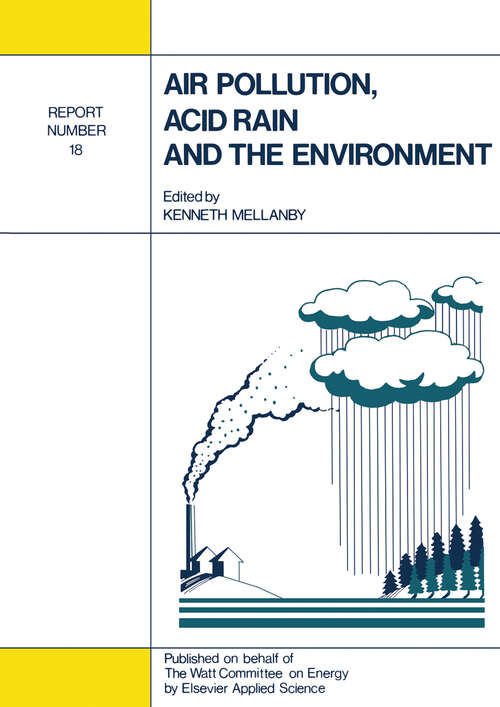 Book cover of Air Pollution, Acid Rain and the Environment: Report Number 18 (1988)