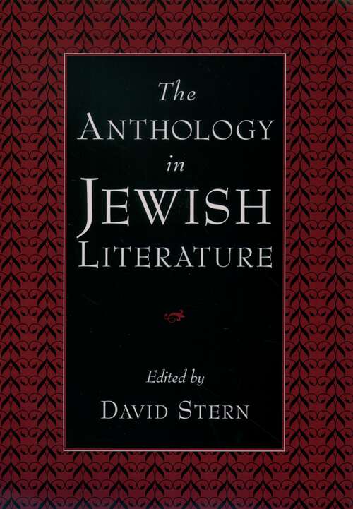 Book cover of The Anthology in Jewish Literature