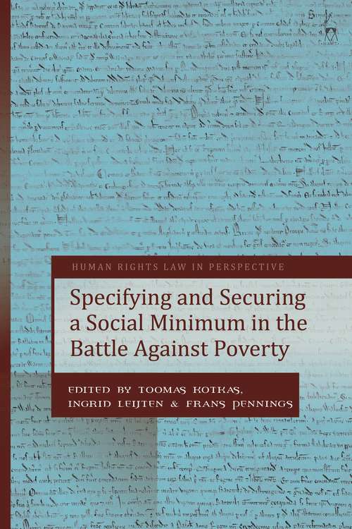 Book cover of Specifying and Securing a Social Minimum in the Battle Against Poverty (Human Rights Law in Perspective)
