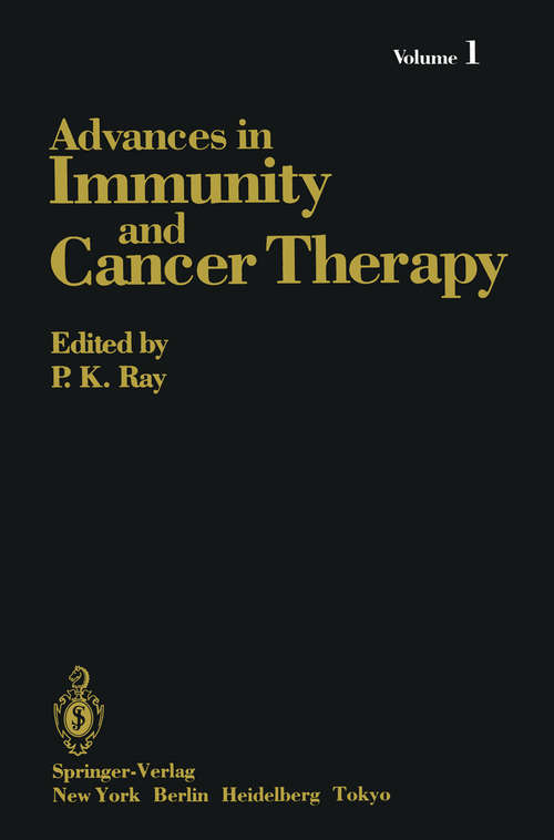 Book cover of Advances in Immunity and Cancer Therapy: Volume 1 (1985) (Advances in Immunity and Cancer Therapy #1)