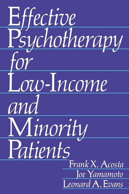 Book cover of Effective Psychotherapy for Low-Income and Minority Patients (1982)