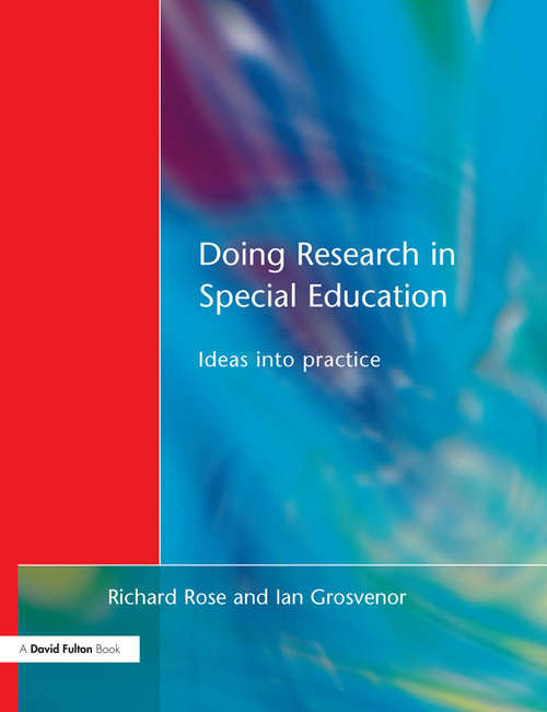 Book cover of Doing Research in Special Education: Ideas into Practice