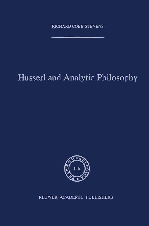 Book cover of Husserl and Analytic Philosophy (1990) (Phaenomenologica #116)