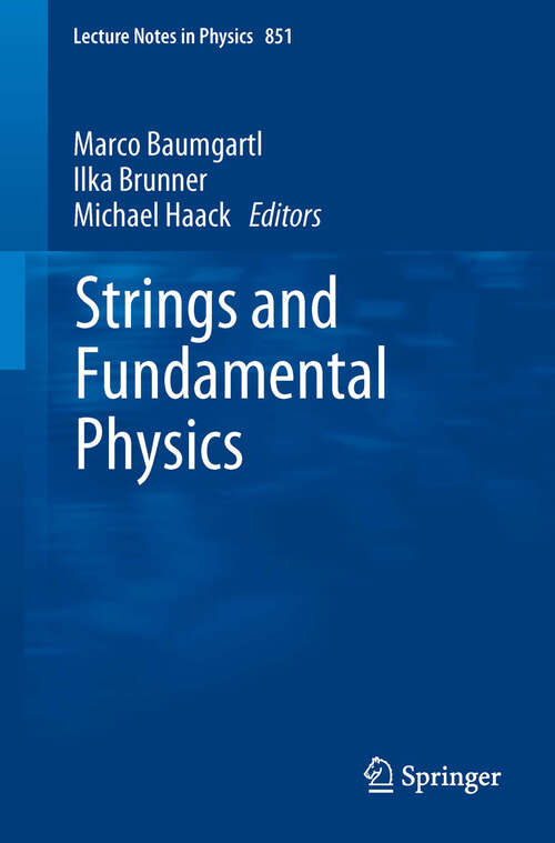 Book cover of Strings and Fundamental Physics (2012) (Lecture Notes in Physics #851)