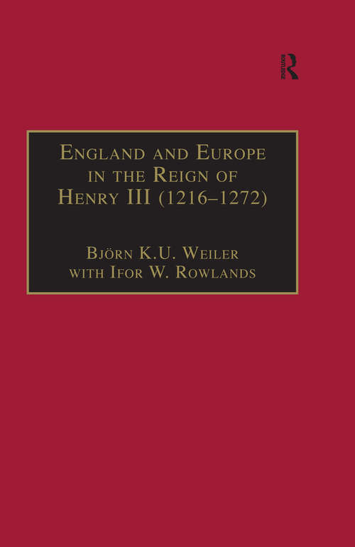 Book cover of England and Europe in the Reign of Henry III (1216–1272)