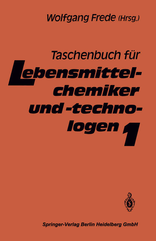 Book cover of Taschenbuch für Lebensmittelchemiker und -technologen: Band 1 (1991)