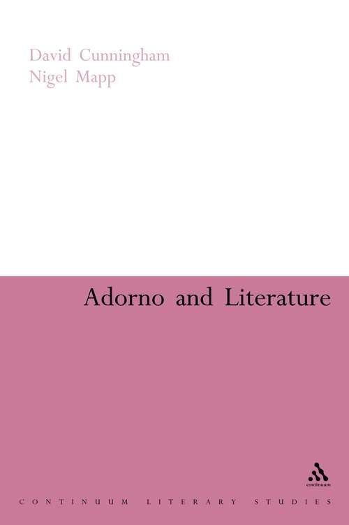 Book cover of Adorno and Literature