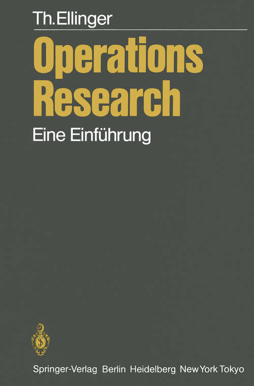 Book cover of Operations Research: Eine Einführung (1984)