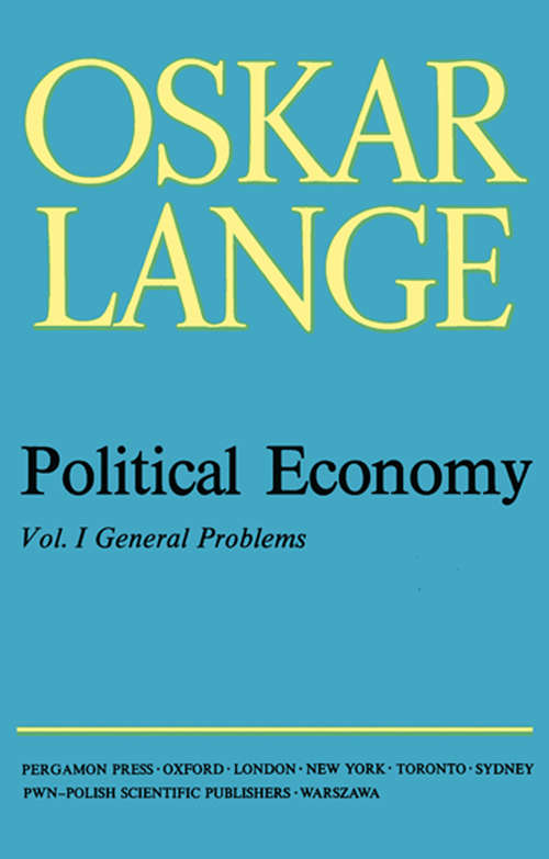 Book cover of General Problems: Political Economy