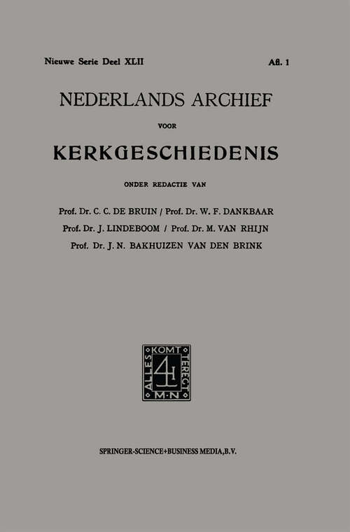 Book cover of Nederlands Archief Voor Kerkgeschiedenis (1957)