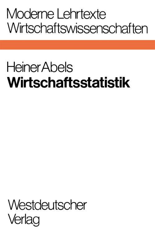 Book cover of Wirtschaftsstatistik (1976) (Moderne Lehrtexte: Wirtschaftswissenschaften)