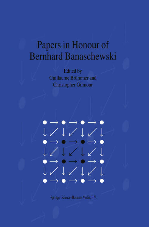 Book cover of Papers in Honour of Bernhard Banaschewski: Proceedings of the BB Fest 96, a Conference Held at the University of Cape Town, 15–20 July 1996, on Category Theory and its Applications to Topology, Order and Algebra (2000)