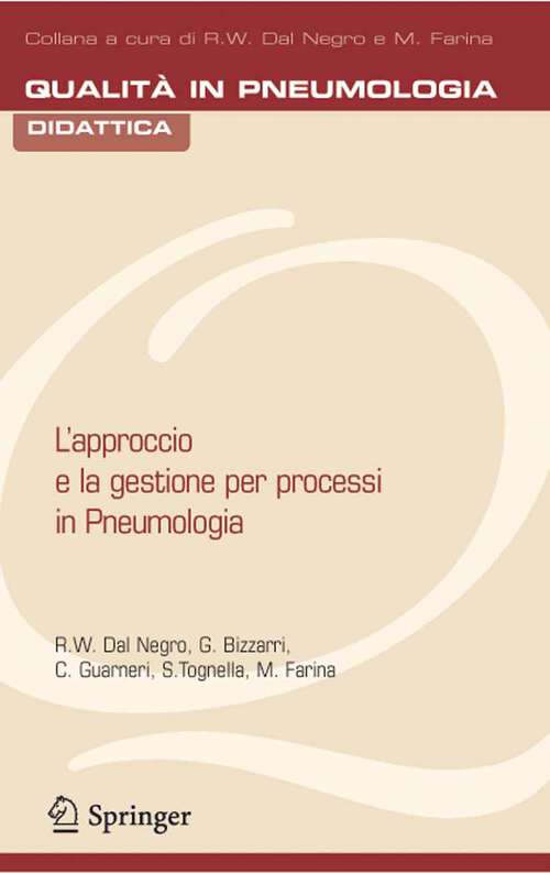 Book cover of L'approccio e la gestione per processi in pneumologia (2005) (Qualità in pneumologia)