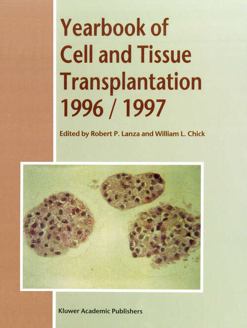 Book cover of Yearbook of Cell and Tissue Transplantation 1996–1997 (1996)