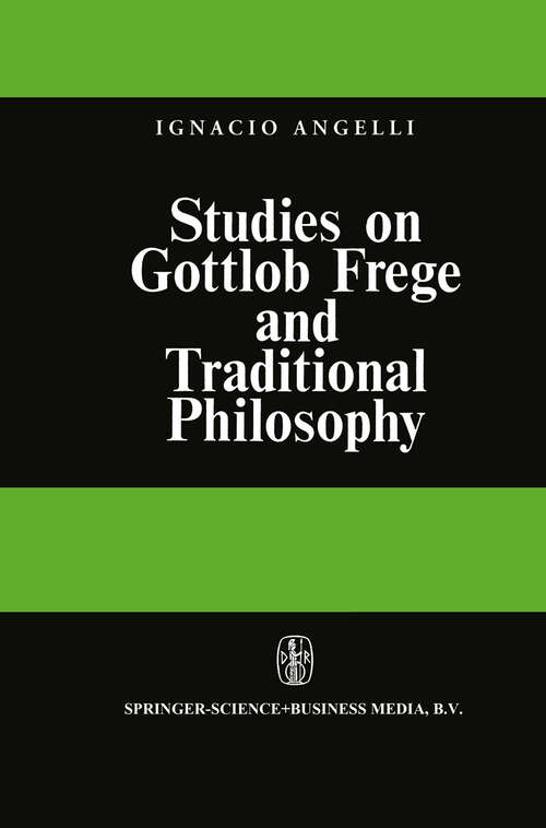 Book cover of Studies on Gottlob Frege and Traditional Philosophy (1967)