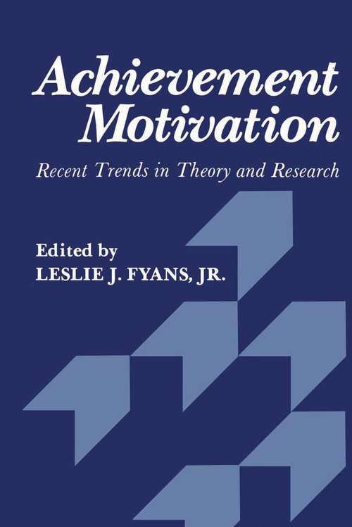 Book cover of Achievement Motivation: Recent Trends in Theory and Research (1980)
