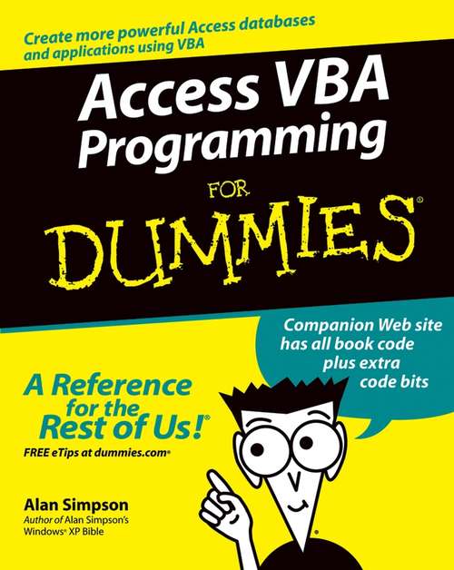 Book cover of Access VBA Programming For Dummies