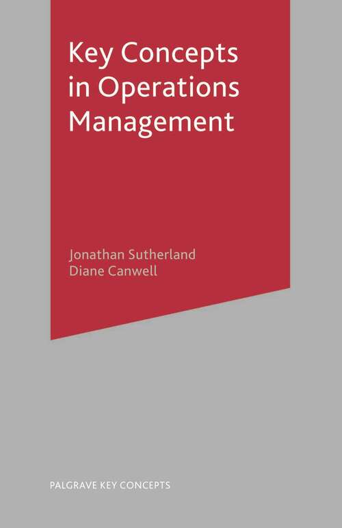 Book cover of Key Concepts in Operations Management (Key Concepts)