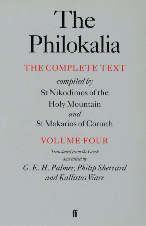Book cover of The Philokalia Vol 4 (Main)