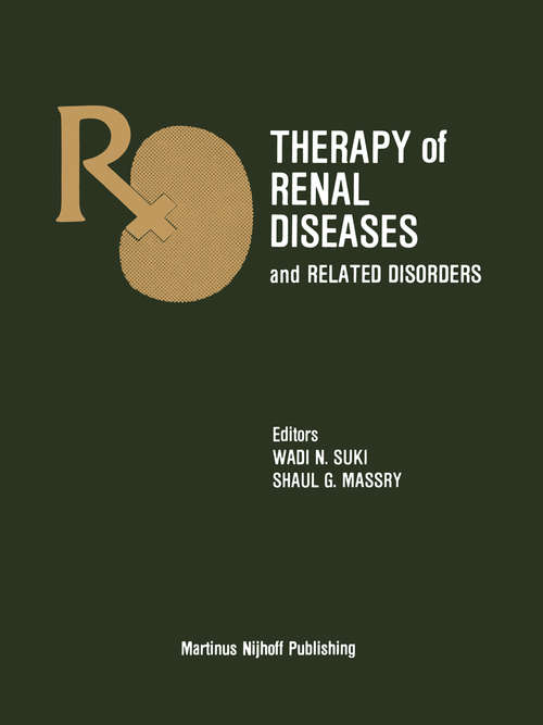 Book cover of Therapy of Renal Diseases and Related Disorders (1984)