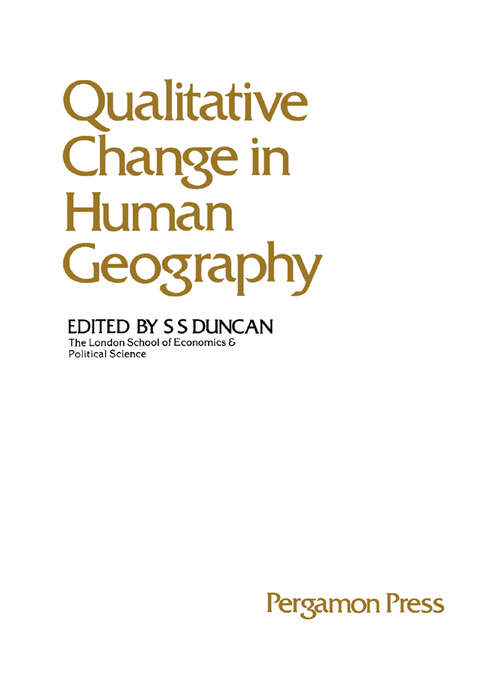 Book cover of Qualitative Change in Human Geography