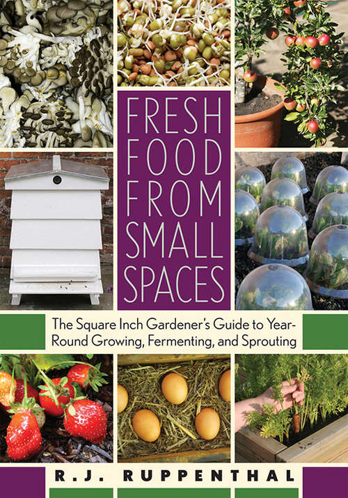 Book cover of Fresh Food from Small Spaces: The Square-Inch Gardener's Guide to Year-Round Growing, Fermenting, and Sprouting