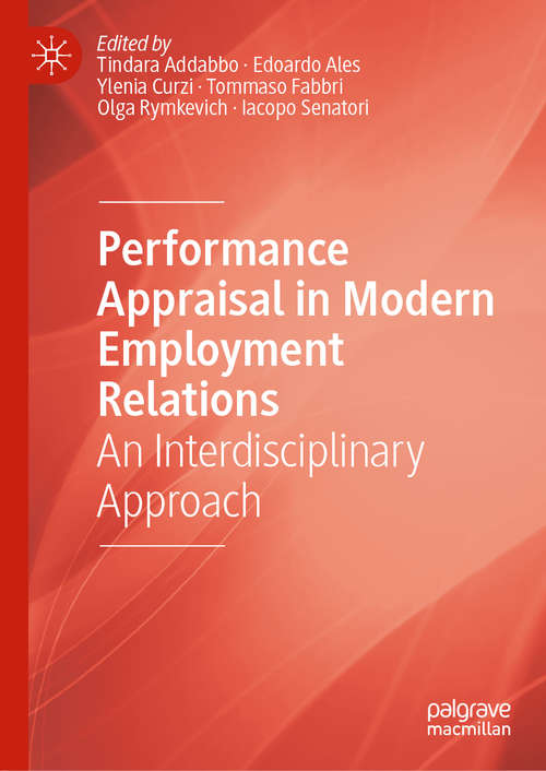 Book cover of Performance Appraisal in Modern Employment Relations: An Interdisciplinary Approach (1st ed. 2020)