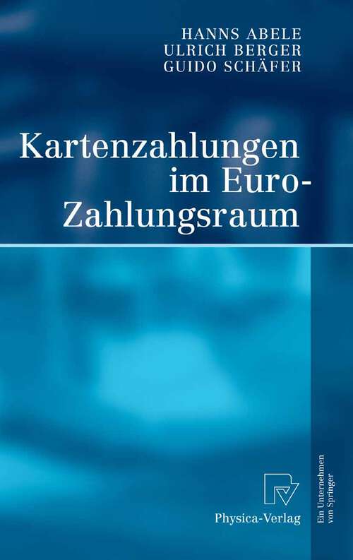Book cover of Kartenzahlungen im Euro-Zahlungsraum (2007)
